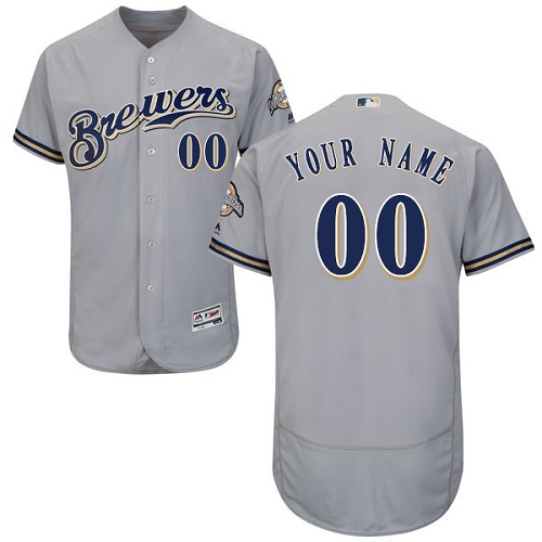 Personalized Milwaukee Brewers Gray Men’sized Flexbase Jersey