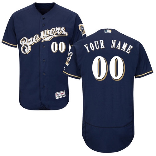 Personalized Milwaukee Brewers Navy Men’sized Flexbase Jersey