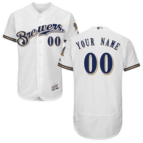 Personalized Milwaukee Brewers White Men’sized Flexbase Jersey