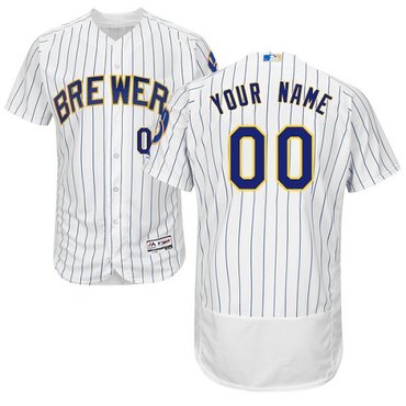 Personalized Milwaukee Brewers White Men’sized Flexbase Player Jersey