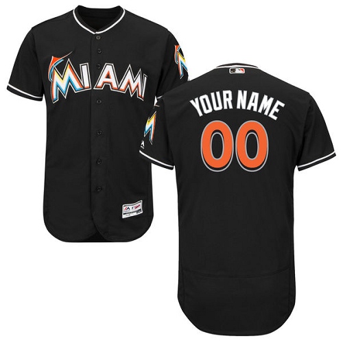 Personalized Miami Marlins Black Men’sized Flexbase Jersey