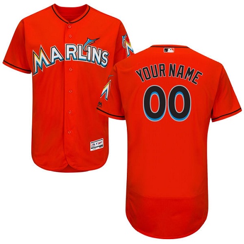 Personalized Miami Marlins Orange Men’sized Flexbase Jersey