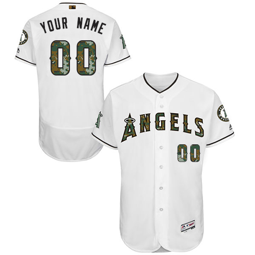 Personalized Los Angeles Angels White Memorial Day Men’s Flexbaseized Jersey