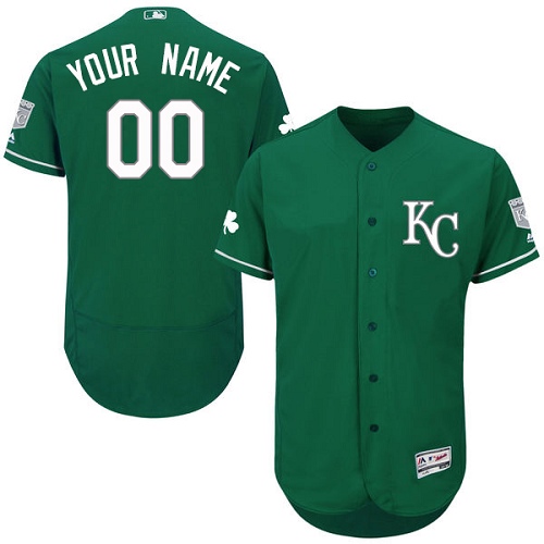 Personalized Kansas City Royals Green Celtic Men’sized Flexbase Jersey