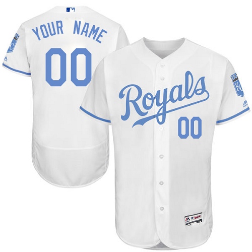 Personalized Kansas City Royals White Father’s Day Flexbase Men’sized Jersey