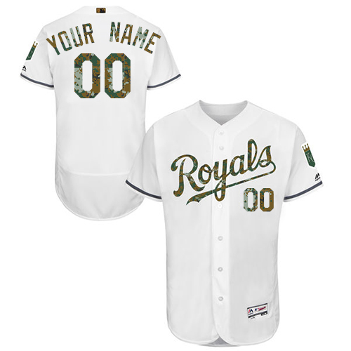Personalized Kansas City Royals White Memorial Day Men’sized Flexbase Jersey
