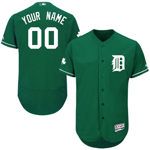 Personalized Detroit Tigers Green Celtic Men’sized Flexbase Jersey