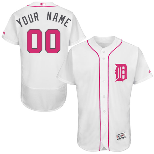 Personalized Detroit Tigers White Mother’s Day Men’sized Flexbase Jersey