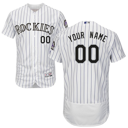 Personalized Colorado Rockies White Men’s Flexbaseized Jersey