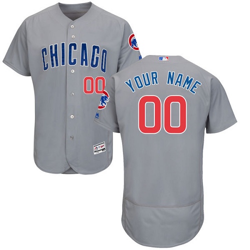 Personalized Chicago Cubs Gray Men’s Flexbaseized Jersey