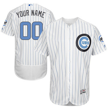 Personalized Chicago Cubs White Father’s Day Men’s Flexbaseized Jersey