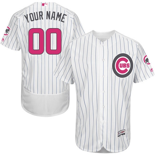 Personalized Chicago Cubs White Mother’s Day Men’s Flexbaseized Jersey