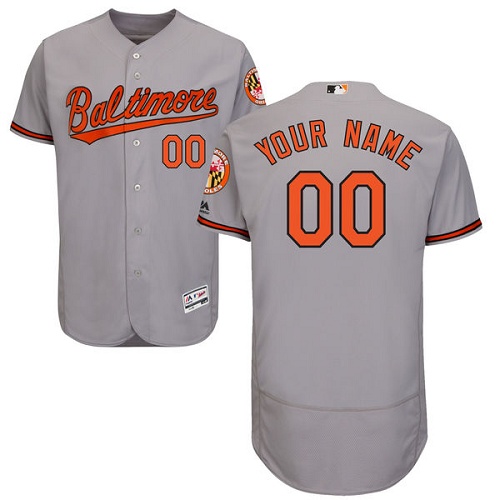 Personalized Baltimore Orioles Gray Men’s Flexbaseized Jersey