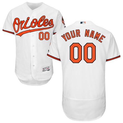 Personalized Baltimore Orioles White Men’s Flexbaseized Jersey