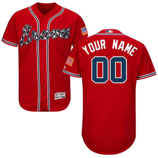 Personalized Atlanta Braves Red Men’sized Flexbase Jersey