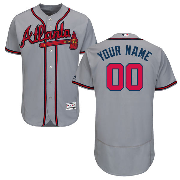 Personalized Atlanta Braves Gray Men’sized Flexbase Jersey