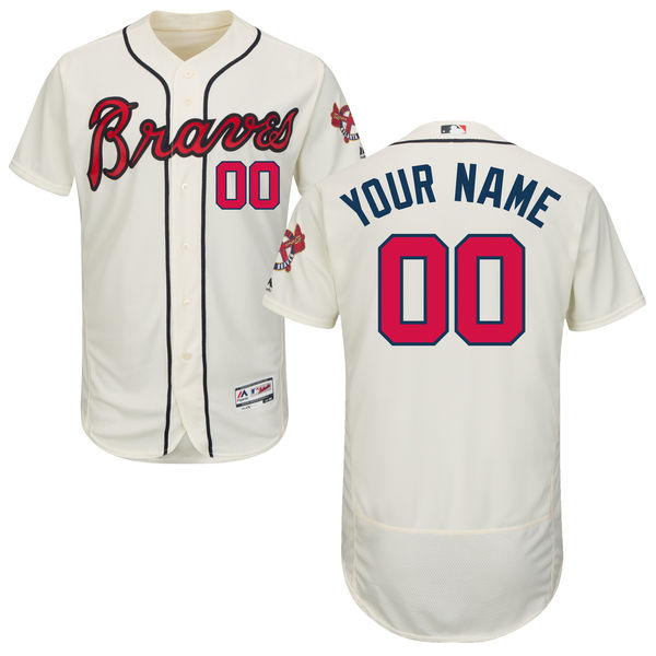Personalized Atlanta Braves Cream Men’sized Flexbase Jersey