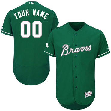 Personalized Atlanta Braves Green Celtic Men’sized Flexbase Jersey