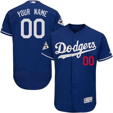 Personalized Customized Men’s Los Angeles Dodgers Royal Blue 2017 World Series Bound Flex Base MLB Alternate Jersey