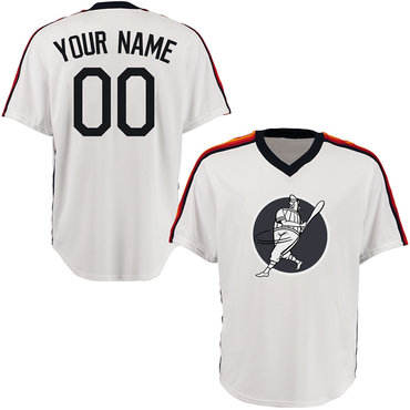Personalized Astros White Men’sized Throwback New Design Jersey