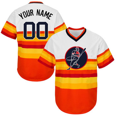 Personalized Astros Orange Men’sized Throwback New Design Jersey