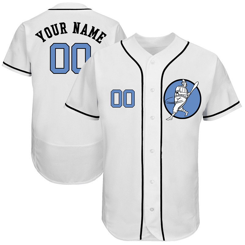 Personalized Astros White Men’sized Blue Logo Flexbase New Design Jersey