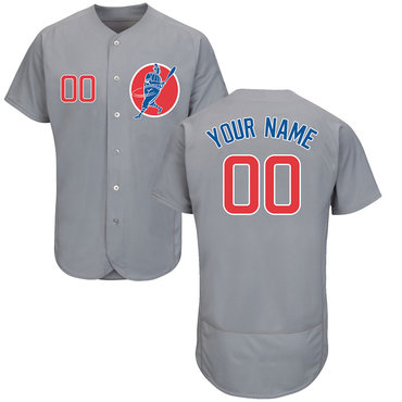 Personalized Cubs Gray Men’sized Flexbase New Design Jersey