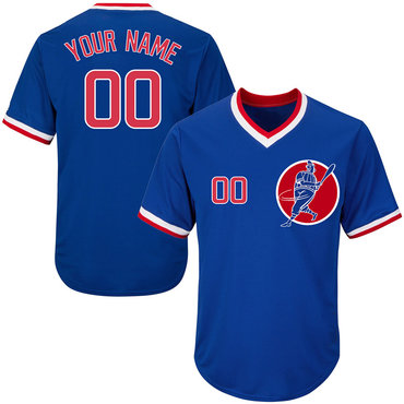 Personalized Cubs Blue Men’sized Throwback New Design Jersey