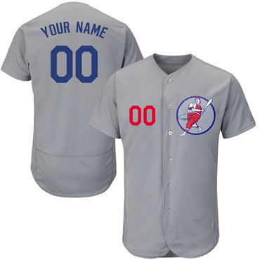 Personalized Dodgers Gray Men’sized Red Logo Flexbase New Design Jersey