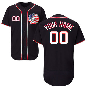 Personalized Nationals Black Men’sized Flexbase New Design Jersey