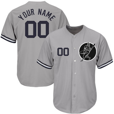 Personalized Yankees Gray Men’sized Cool Base New Design Jersey