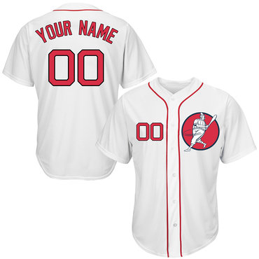 Personalized Red Sox White Men’sized New Design Jersey