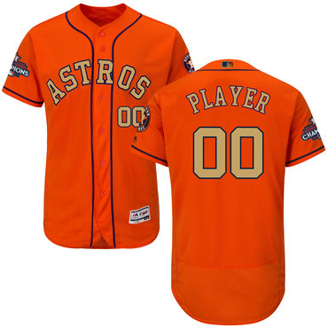 Personalized Houston Astros Orange 2018 Gold Program Men’sized Flexbase Jersey
