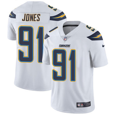 Personalized Chargers #91 Justin Jones White Men’s Stitched NFL Untouchable Limited Jersey