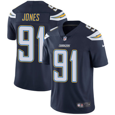 Personalized Chargers #91 Justin Jones Navy Blue Team Color Men’s Stitched NFL Untouchable Limited Jersey