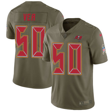Personalized Buccaneers #50 Vita Vea Olive Men’s Stitched NFL Limited 2017 Salute To Service Jersey