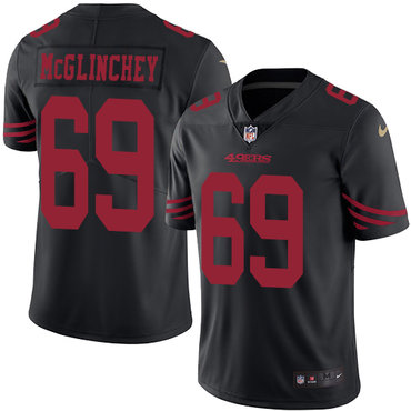 Personalized 49ers #69 Mike McGlinchey Black Men’s Stitched NFL Limited Rush Jersey