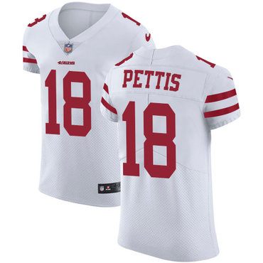 Personalized 49ers #18 Dante Pettis White Men’s Stitched NFL Untouchable Elite Jersey