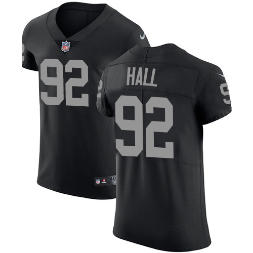 Personalized Raiders #92 P.J. Hall Black Team Color Men’s Stitched NFL Untouchable Elite Jersey