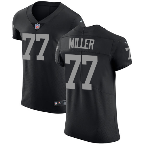 Personalized Raiders #77 Kolton Miller Black Team Color Men’s Stitched NFL Untouchable Elite Jersey