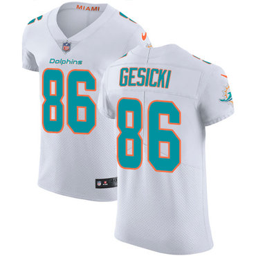 Personalized Dolphins #86 Mike Gesicki White Men’s Stitched NFL Untouchable Elite Jersey