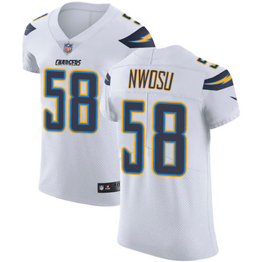 Personalized Chargers #58 Uchenna Nwosu White Men’s Stitched NFL Untouchable Elite Jersey