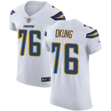 Personalized Chargers #76 Russell Okung White Men’s Stitched NFL Untouchable Elite Jersey