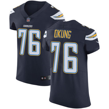 Personalized Chargers #76 Russell Okung Navy Blue Team Color Men’s Stitched NFL Untouchable Elite Jersey