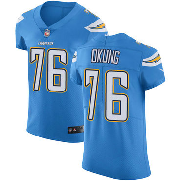 Personalized Chargers #76 Russell Okung Electric Blue Alternate Men’s Stitched NFL Untouchable Elite Jersey