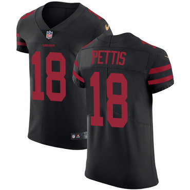 Personalized 49ers #18 Dante Pettis Black Alternate Men’s Stitched NFL Untouchable Elite Jersey