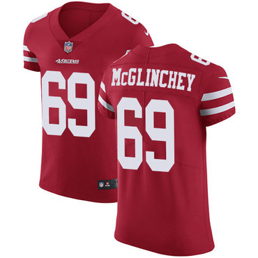 Personalized 49ers #69 Mike McGlinchey Red Team Color Men’s Stitched NFL Untouchable Elite Jersey