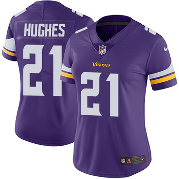 Personalized Vikings #21 Mike Hughes Purple Team Color Women’s Stitched NFL Untouchable Limited Jersey