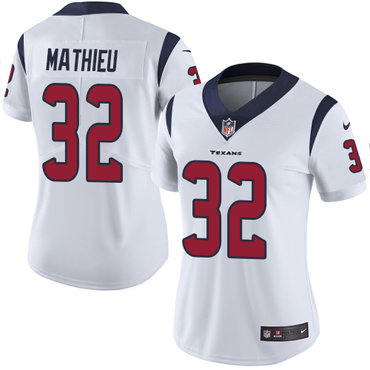 Personalized Texans #32 Tyrann Mathieu White Women’s Stitched NFL Untouchable Limited Jersey