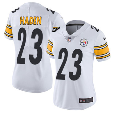 Personalized Steelers #23 Joe Haden White Women’s Stitched NFL Untouchable Limited Jersey